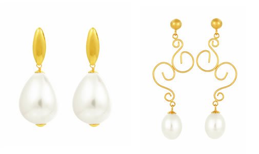 Joalheria Coliseu desenvolveu linha especial brincos e pingentes em ouro amarelo e pérolas